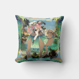 Oasis by Corinne Crimson Throw Pillow