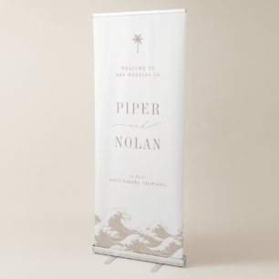 OASIS Coastal Beach Wedding Welcome Retractable Banner