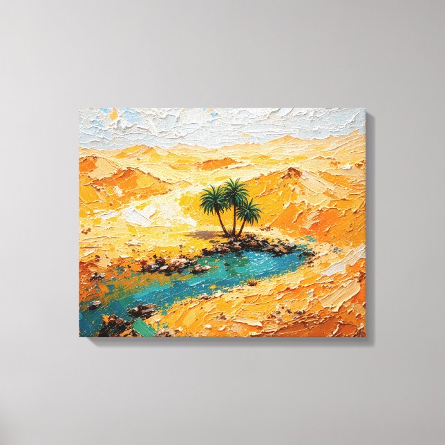 Oasis in the Desert Premium Wrapped Canvas Wall Ar Print (Front)