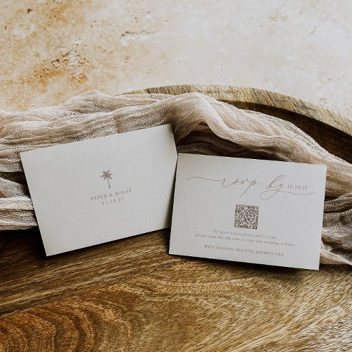 OASIS Minimalist Wedding QR Code RSVP Card