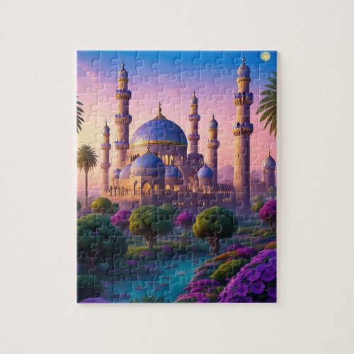 Oasis of the Minaret Castle Jigsaw Puzzle