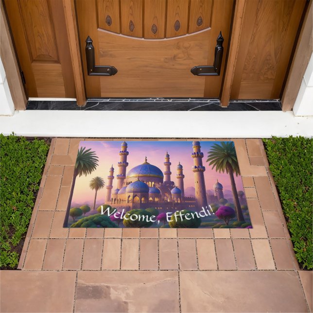 Oasis of the Minaret Castle Welcome Doormat (Outdoor)