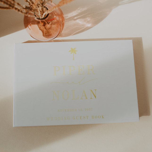 OASIS | Palm Modern Minimalist Wedding Foil Guest Book (Creator Uploaded)