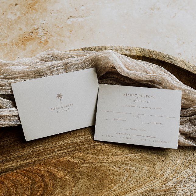 OASIS Palm Tree Meal Choice Wedding RSVP Card (Creator Uploaded)