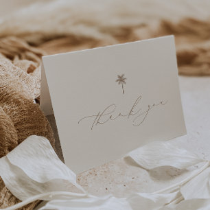 OASIS Palm Tree Wedding Photo Letterpress Thank You Card