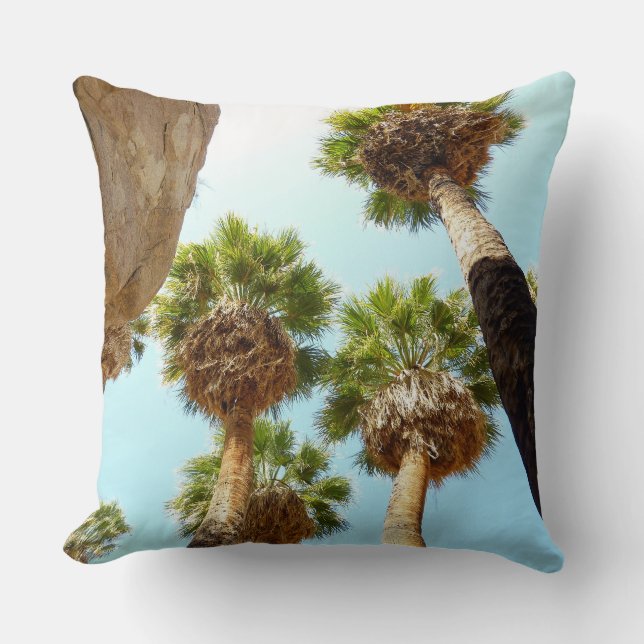Oasis Palms at Joshua Tree National Park Throw Pillow (Front)