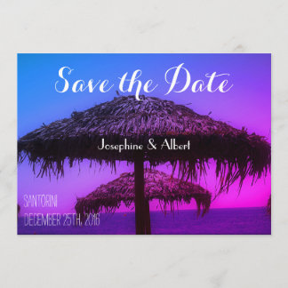 Oasis Santorini Beach Wedding Save the Date