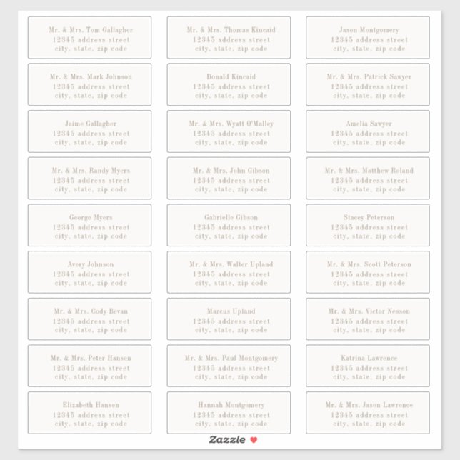 OASIS Taupe Guest Address Labels (Sheet)