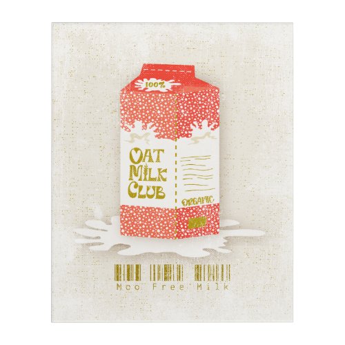 Oat Milk Club Vegan Organic Carton Moo Free Coffee Acrylic Print
