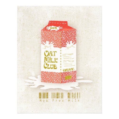 Oat Milk Club Vegan Organic Carton Moo Free Coffee Photo Print
