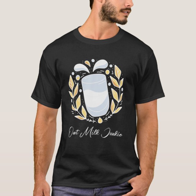 Oat Milk Junkie, Oat Drink Junky, Lactose Free Veg T-Shirt (Front)