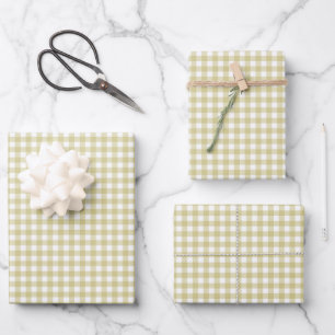 Oat Yellow Simple Plaid Wrapping Paper Sheets