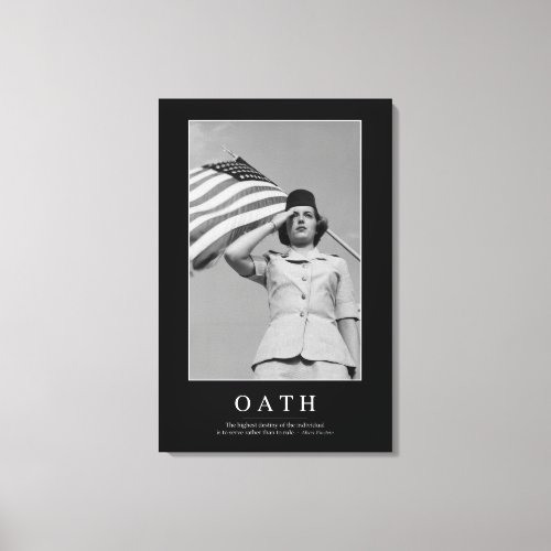 Oath Inspirational Quote Canvas Print