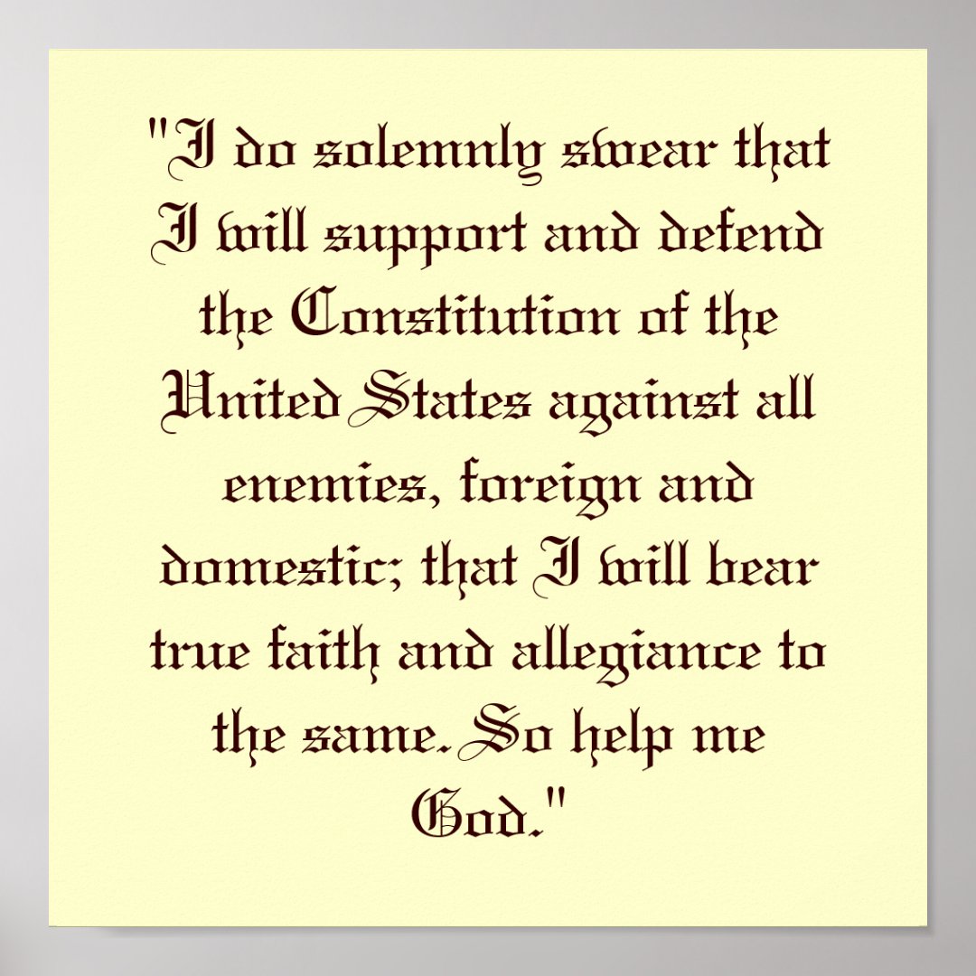 Oath Of Enlistment Poster Zazzle 6332