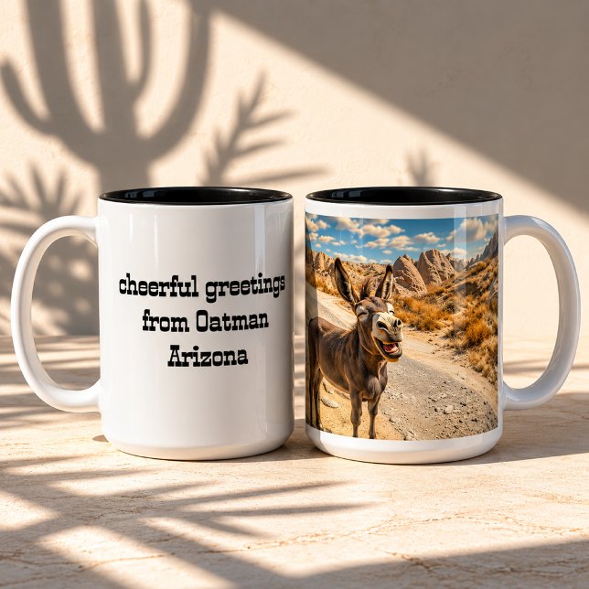 Oatman Arizona Custom Route 66 Donkey  Two-Tone Coffee Mug (Creator Uploaded)