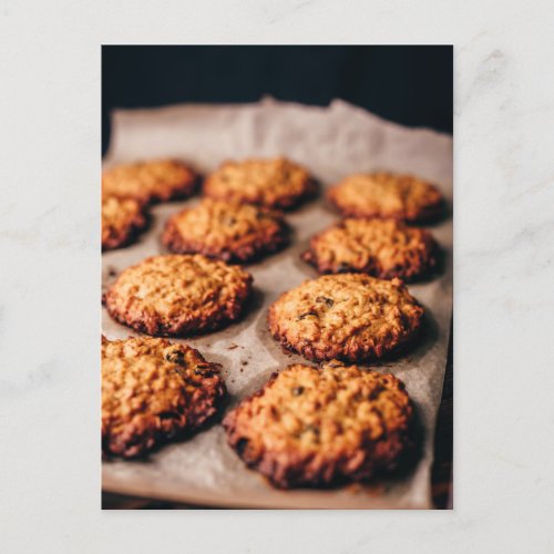 Oatmeal cookies with raisin postcard