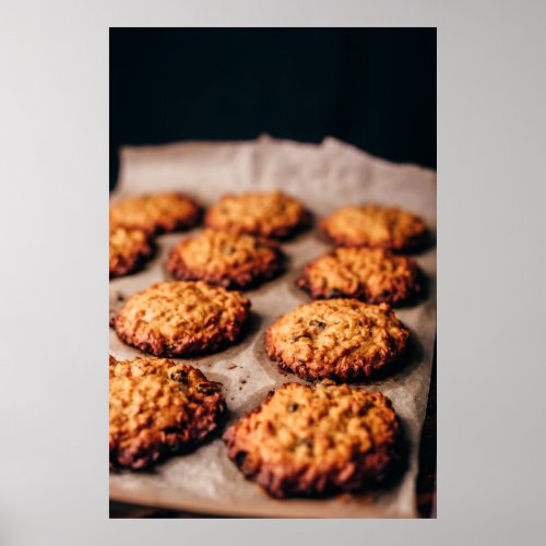 Oatmeal cookies with raisin poster