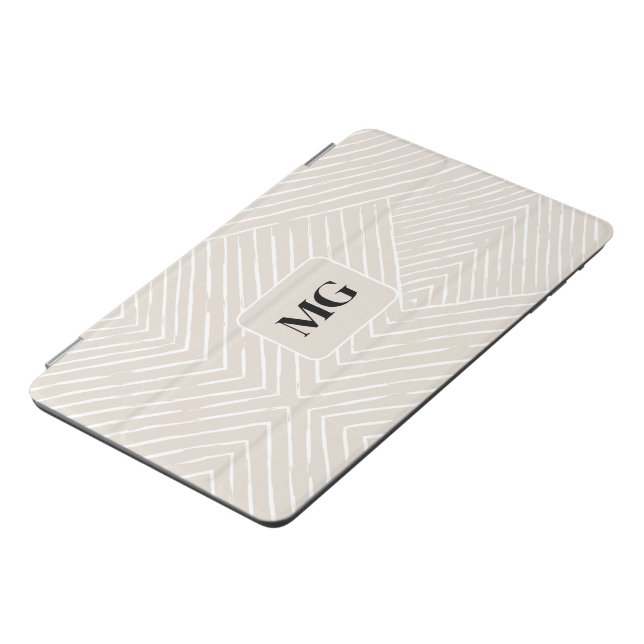 Oatmeal Elegance and White Chic Geometric Design iPad Mini Cover (Side)