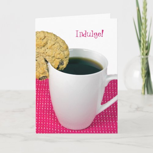 oatmeal raisin cookie and coffee birthday card