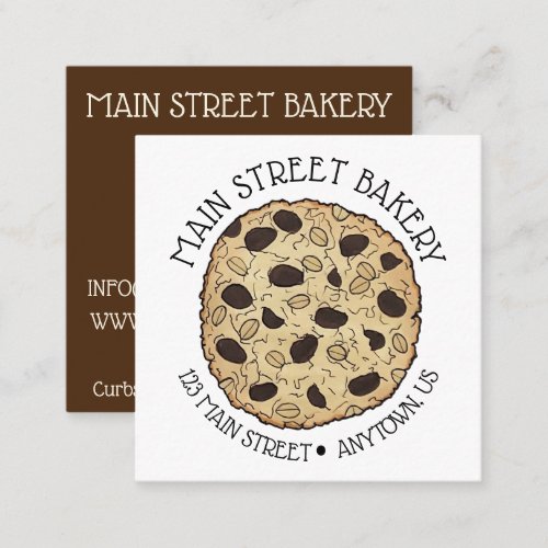 Oatmeal Raisin Cookie Bakery Bake Shop Pastry Chef Square Business Card