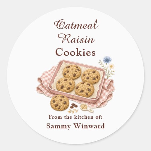 Oatmeal Raisin Cookie Gift Label