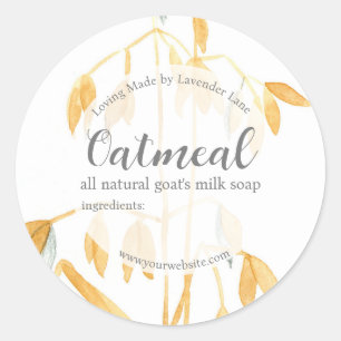 Oatmeal Soap All Natural Skin Care Product Label