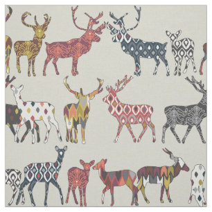 oatmeal spice deer fabric