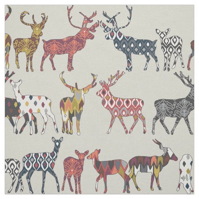 oatmeal spice deer fabric (Swatch)