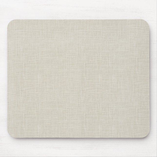 Oatmeal Tan Faux Linen Fabric Textured Background Mouse Pad (Front)
