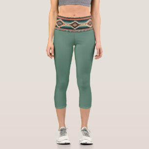 “OAXACA BAND/MOSS” HIGH-WAIST CAPRI LEGGINGS
