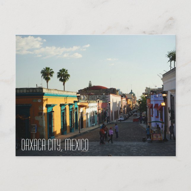 Oaxaca City Mexico,  town center street Postcard (Front)