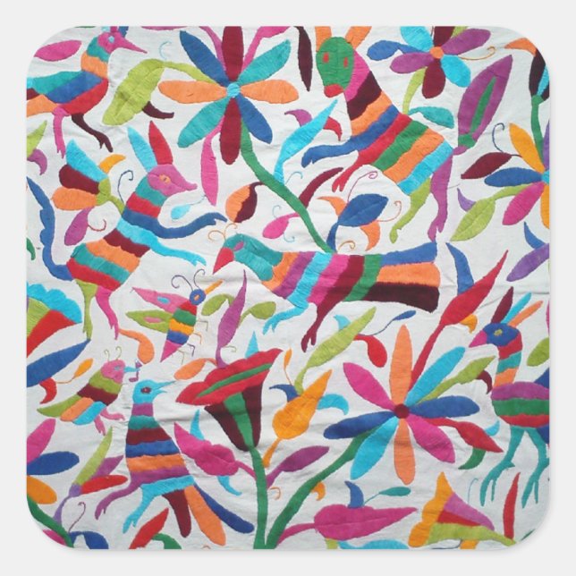 Oaxaca Mexico Mexican Mayan Hispanic Ethnic Boho Square Sticker (Front)