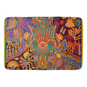 Oaxaca Mexico Mexican Mayan Tribal Art Boho Travel Bath Mat