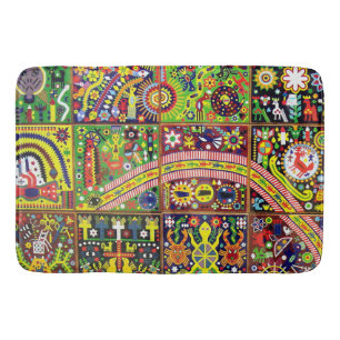 Oaxaca Mexico Mexican Mayan Tribal Art Boho Travel Bath Mat