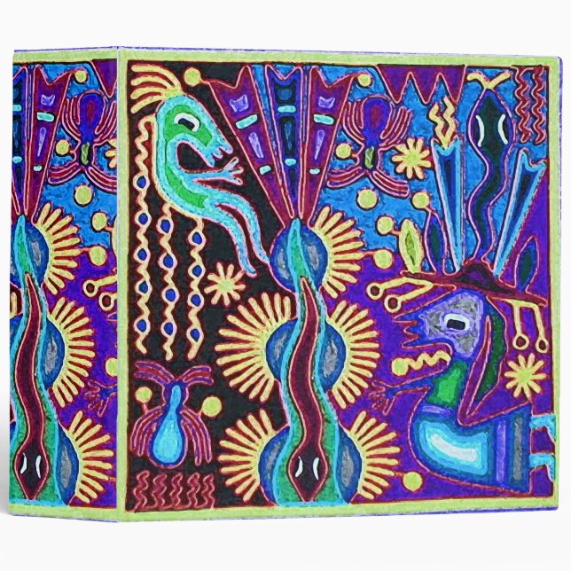 Oaxaca Mexico Mexican Mayan Tribal Art Boho Travel Binder (Front/Spine)