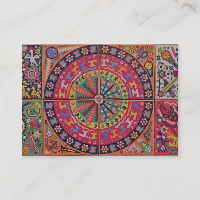 Oaxaca Mexico Mexican Mayan Tribal Art Boho Travel Business Card (Front)