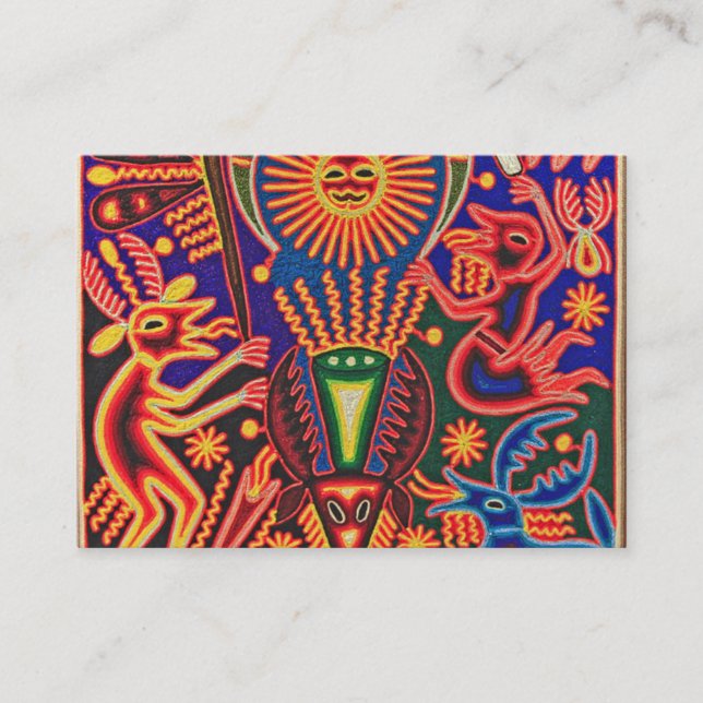Oaxaca Mexico Mexican Mayan Tribal Art Boho Travel Business Card (Front)