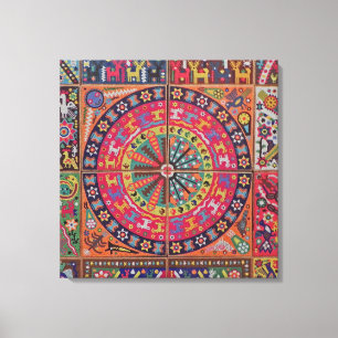 Oaxaca Mexico Mexican Mayan Tribal Art Boho Travel Canvas Print