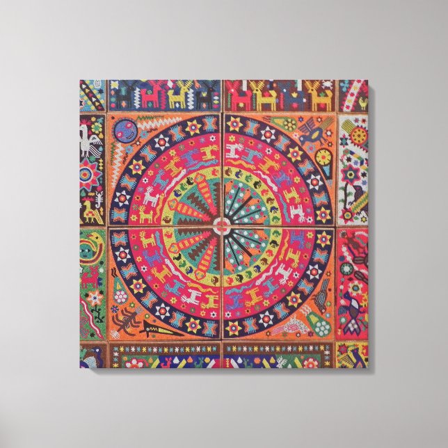 Oaxaca Mexico Mexican Mayan Tribal Art Boho Travel Canvas Print (Front)