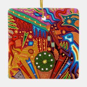 Oaxaca Mexico Mexican Mayan Tribal Art Boho Travel Ceramic Ornament