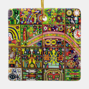 Oaxaca Mexico Mexican Mayan Tribal Art Boho Travel Ceramic Ornament