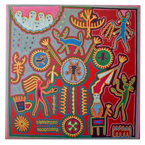Oaxaca Mexico Mexican Mayan Tribal Art Boho Travel Ceramic Tile