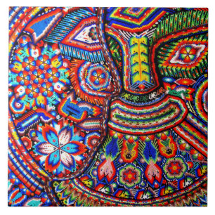 Oaxaca Mexico Mexican Mayan Tribal Art Boho Travel Ceramic Tile