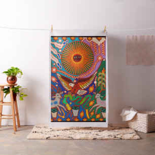 Oaxaca Mexico Mexican Mayan Tribal Art Boho Travel Fabric