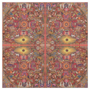 Oaxaca Mexico Mexican Mayan Tribal Art Boho Travel Fabric