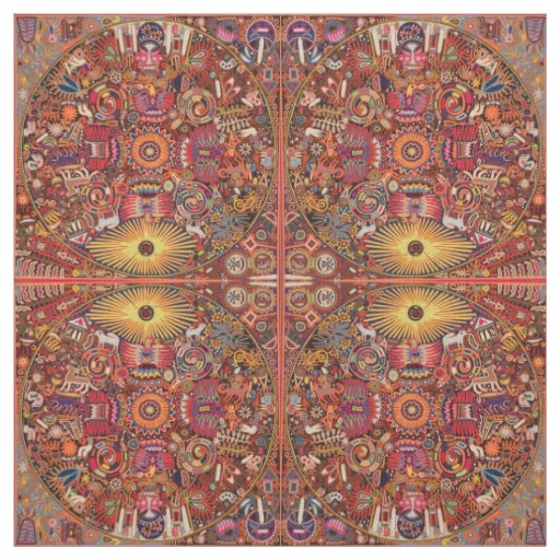 Oaxaca Mexico Mexican Mayan Tribal Art Boho Travel Fabric