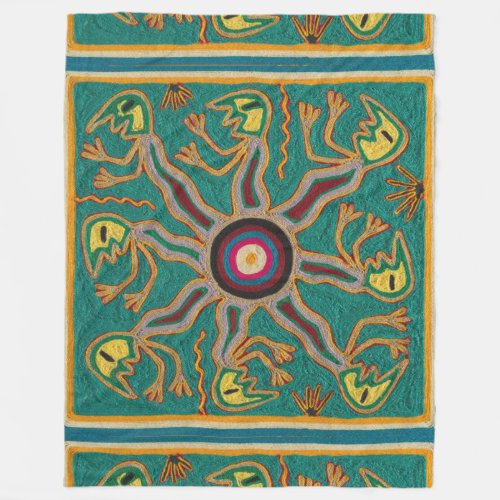 Oaxaca Mexico Mexican Mayan Tribal Art Boho Travel Fleece Blanket