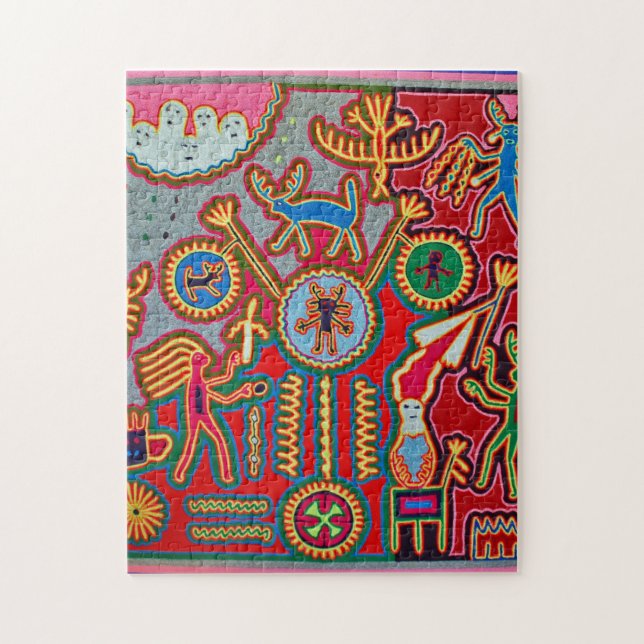 Oaxaca Mexico Mexican Mayan Tribal Art Boho Travel Jigsaw Puzzle (Vertical)