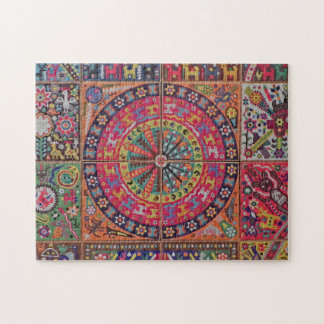 Oaxaca Mexico Mexican Mayan Tribal Art Boho Travel Jigsaw Puzzle