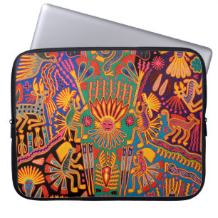 Oaxaca Mexico Mexican Mayan Tribal Art Boho Travel Laptop Sleeve